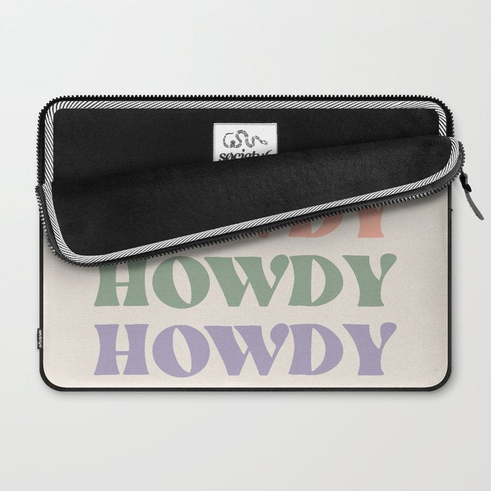 Howdy Colorful Retro Quote Laptop Sleeve Gallery Image 2