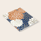 Dahlia Blooms, Terracotta, Navy, Gold, White Notebook Gallery Image 2