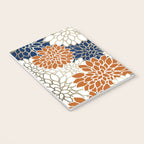 Dahlia Blooms, Terracotta, Navy, Gold, White Notebook Gallery Image 3