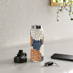 Dahlia Blooms, Terracotta, Navy, Gold, White Water Bottle Gallery Image 4