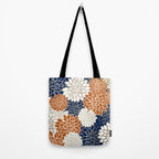 Dahlia Blooms, Terracotta, Navy, Gold, White Tote Bag Gallery Image 2