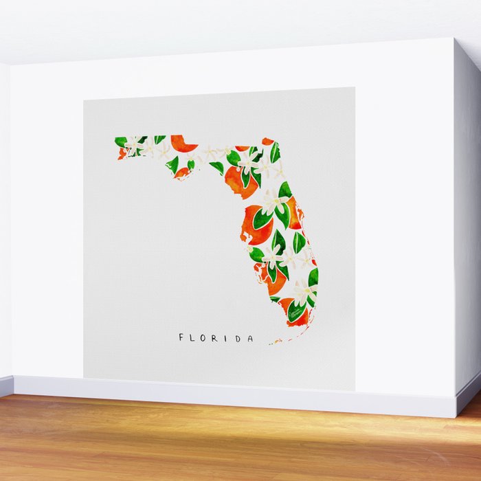 Florida State Flower - Orange Blossoms Wall Mural Gallery Image 2