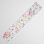 Elegant blush pink white vintage rose floral Table Runner Gallery Image 3