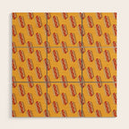 FAST FOOD / Hot Dog - pattern Wood Wall Art Gallery Image 1