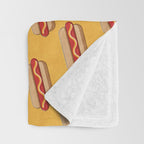 FAST FOOD / Hot Dog - pattern Throw Blanket Gallery Image 3