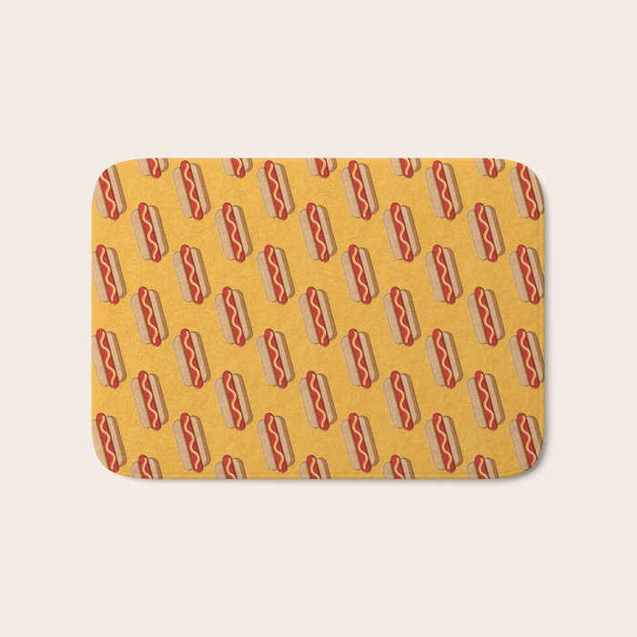 FAST FOOD / Hot Dog - pattern Bath Mat Gallery Image 1