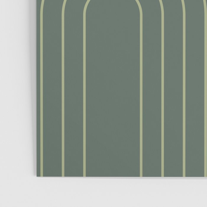 Mid Century Modern Geometric 126 in Forest Green Shades (Rainbow and Sun Abstraction) Poster Gallery Image 3