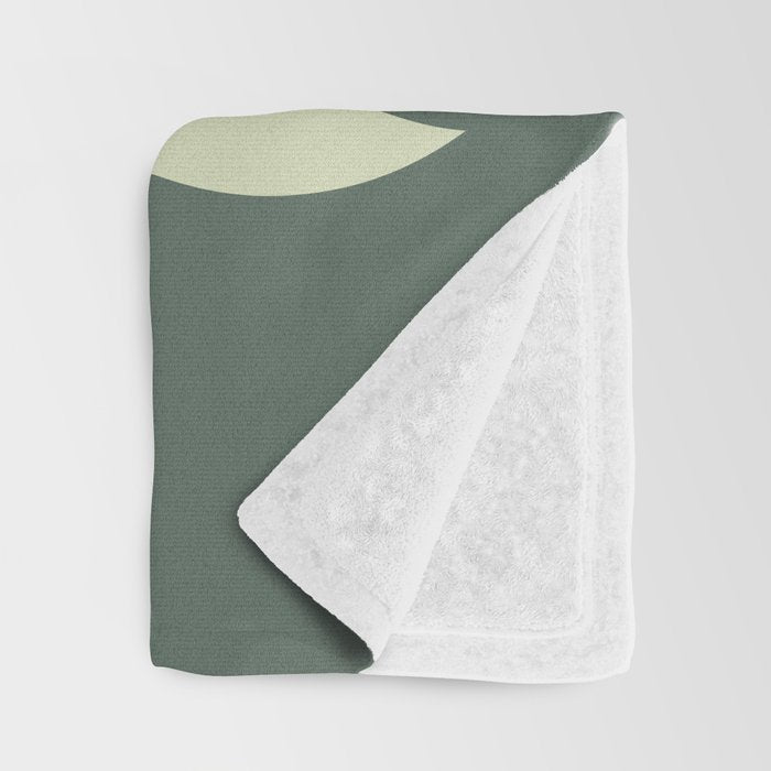 Mid Century Modern Geometric 126 in Forest Green Shades (Rainbow and Sun Abstraction) Throw Blanket Gallery Image 3
