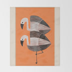 Tangerine Flamingos Throw Blanket Gallery Image 2