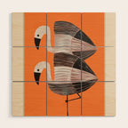 Tangerine Flamingos Wood Wall Art Gallery Image 1
