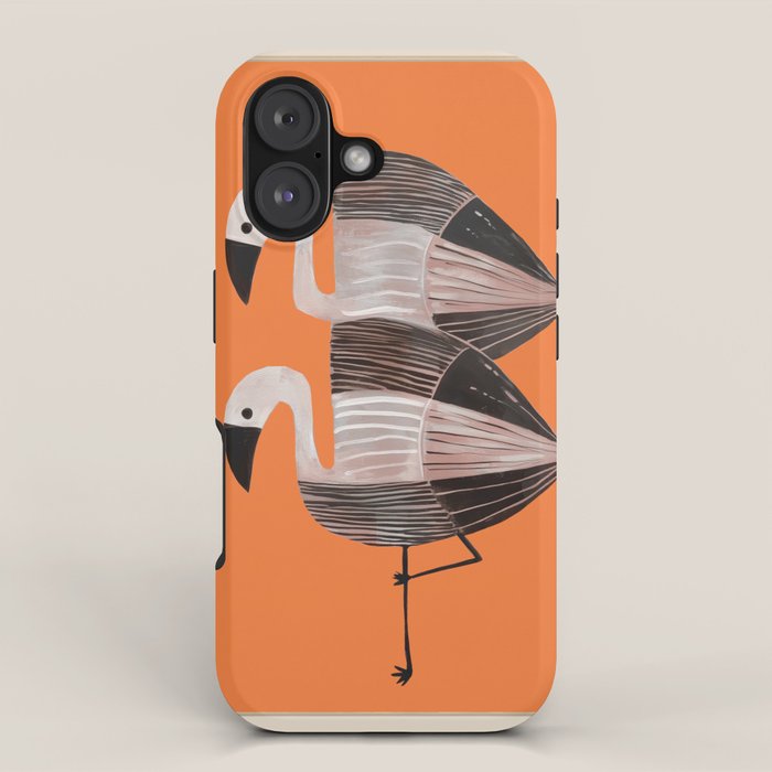 Tangerine Flamingos iPhone Case Gallery Image 1