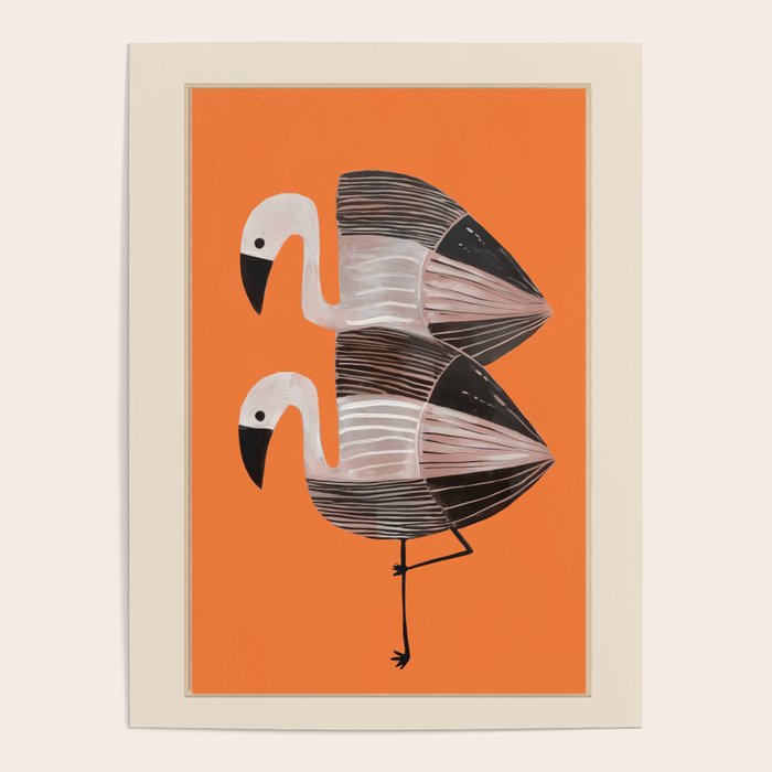 Tangerine Flamingos Poster Gallery Image 4