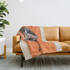 Tangerine Flamingos Throw Blanket Gallery Image 1