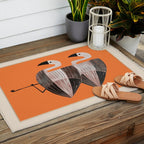 Tangerine Flamingos Outdoor Rug Gallery Image 2