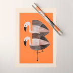 Tangerine Flamingos Wrapping Paper Gallery Image 1