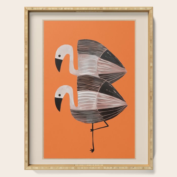 Tangerine Flamingos Serving Tray Gallery Image 1