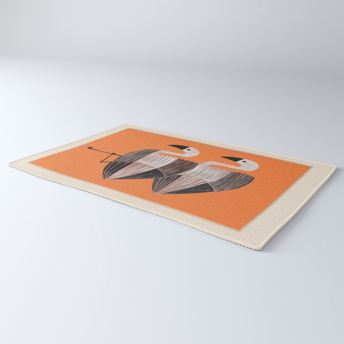 Tangerine Flamingos Rug Gallery Image 3