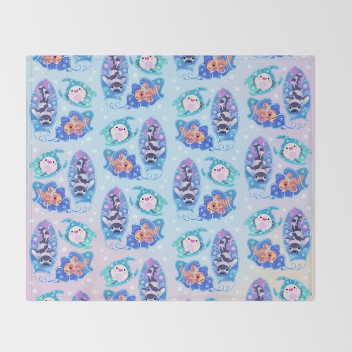 Mermaid's purse (shark egg) Throw Blanket Gallery Image 2