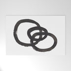 'And I Op' Minimalist Ink Line Drawing Abstract Black Brush Strokes Modern Funky Maze by Ejaaz Haniff  Welcome Mat Gallery Image 1