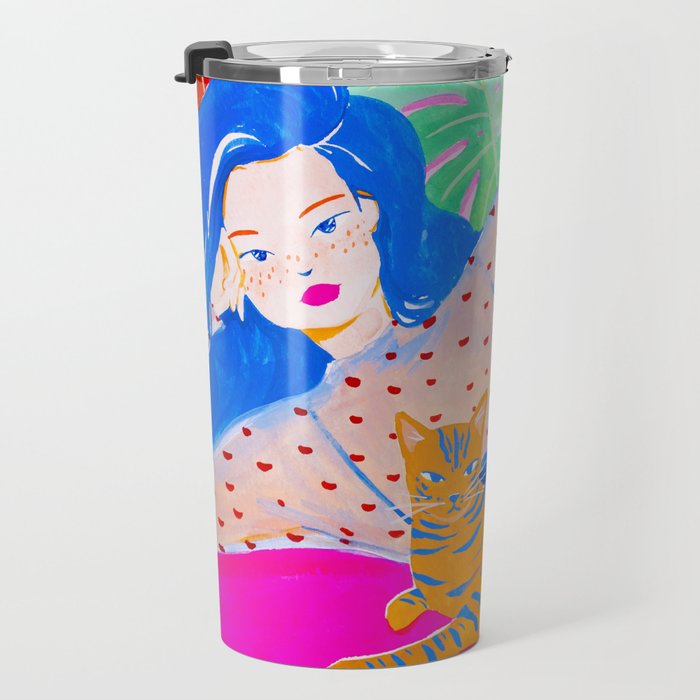 Relaxing with Cat Travel Mug Gallery Image 3