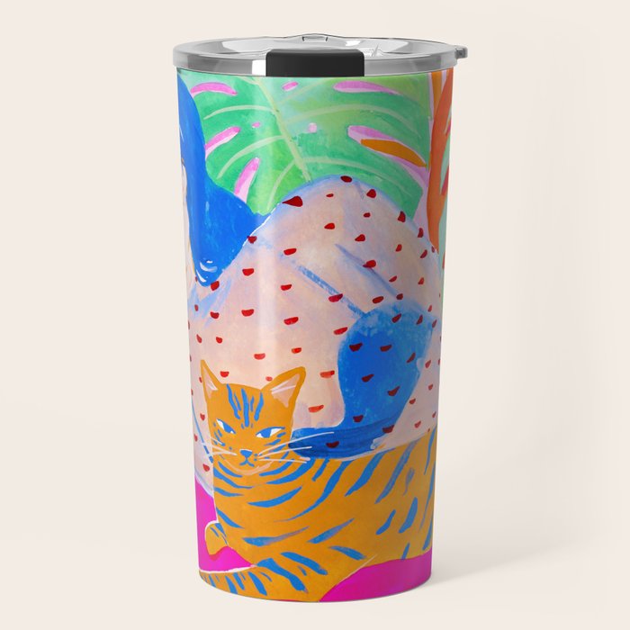 Relaxing with Cat Travel Mug Gallery Image 1