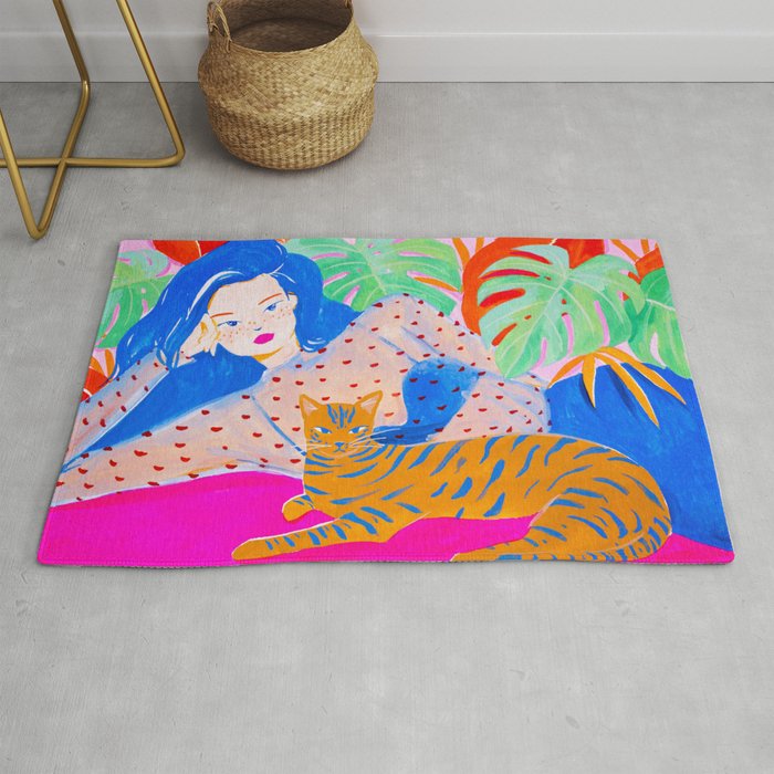 Relaxing with Cat Rug Gallery Image 1