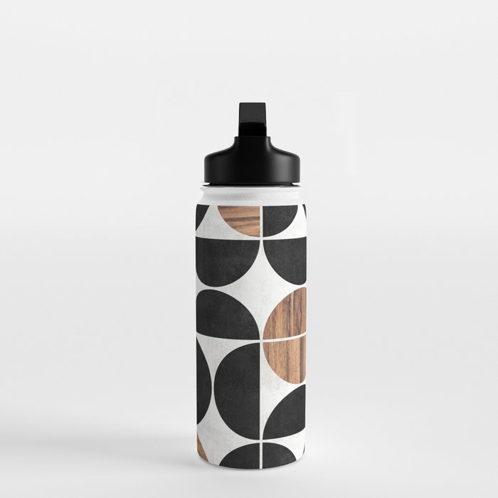 Mid-Century Modern Pattern No.1 - Concrete and Wood Water Bottle Gallery Image 3