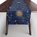 Dark blue zodiac abstract YB Table Runner Gallery Image 1