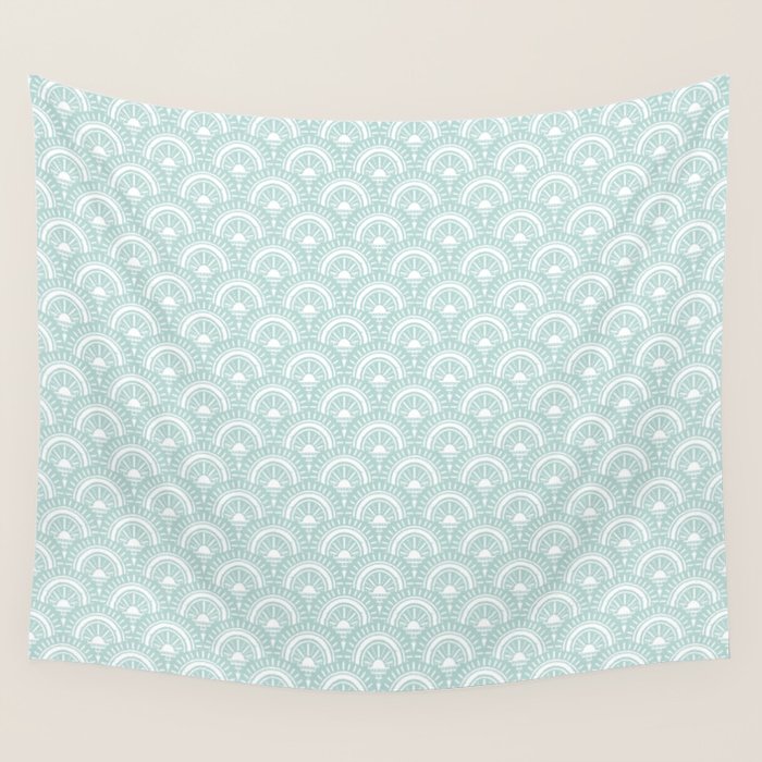 Surfside Deco . Aqua Wall Tapestry Gallery Image 1
