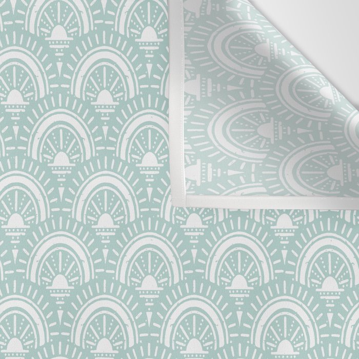 Surfside Deco . Aqua Wall Tapestry Gallery Image 3