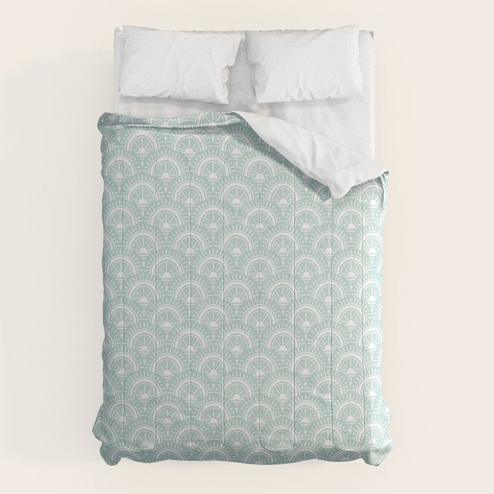Surfside Deco . Aqua Comforter Gallery Image 6