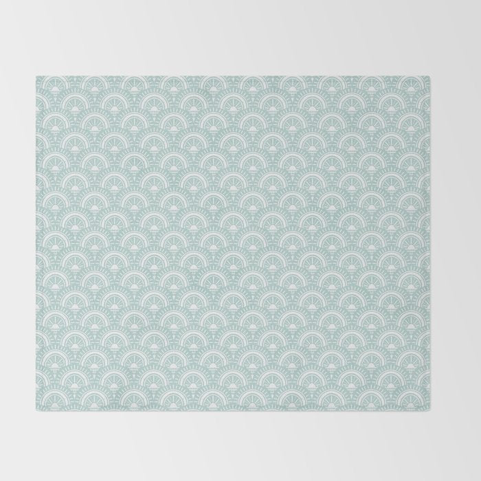 Surfside Deco . Aqua Throw Blanket Gallery Image 2