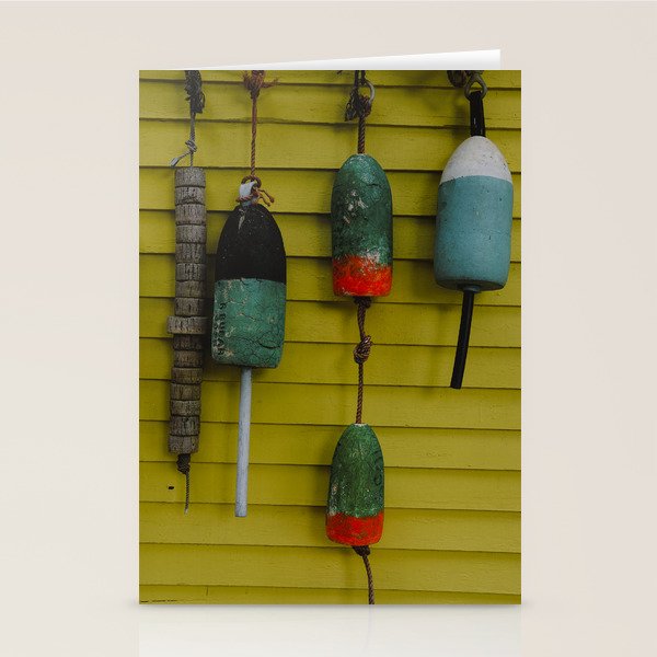 4 lobster buoys - nautical photograph ocean new england maine Stationery Card Gallery Image 2