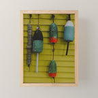 4 lobster buoys - nautical photograph ocean new england maine Mini Art Print Gallery Image 1