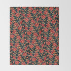Tiger Lily - Orange Green Throw Blanket Gallery Image 2