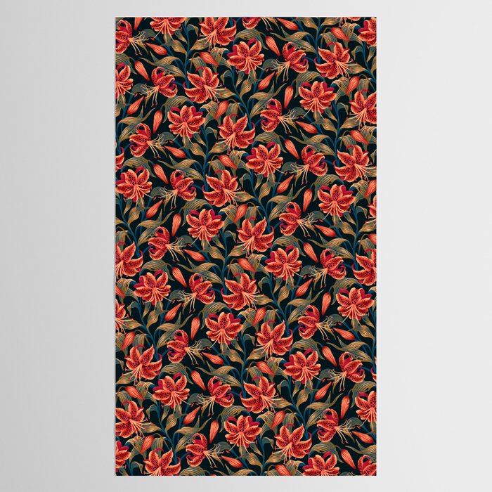 Tiger Lily - Orange Green Tablecloth Gallery Image 2