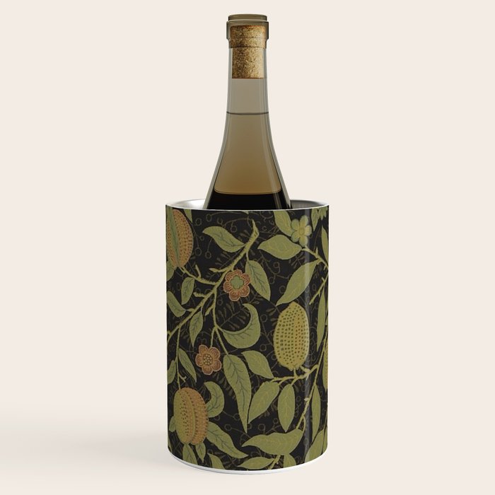 William Morris Vintage Fruit Golden Black Claret Pattern Wine Chiller Gallery Image 1