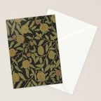 William Morris Vintage Fruit Golden Black Claret Pattern Stationery Card Gallery Image 2