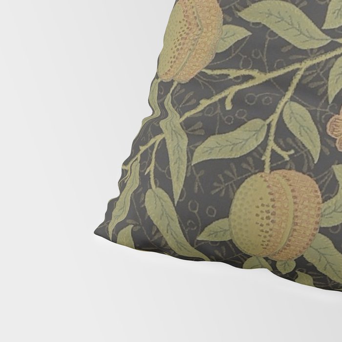 William Morris Vintage Fruit Golden Black Claret Pattern Pillow Sham Gallery Image 4