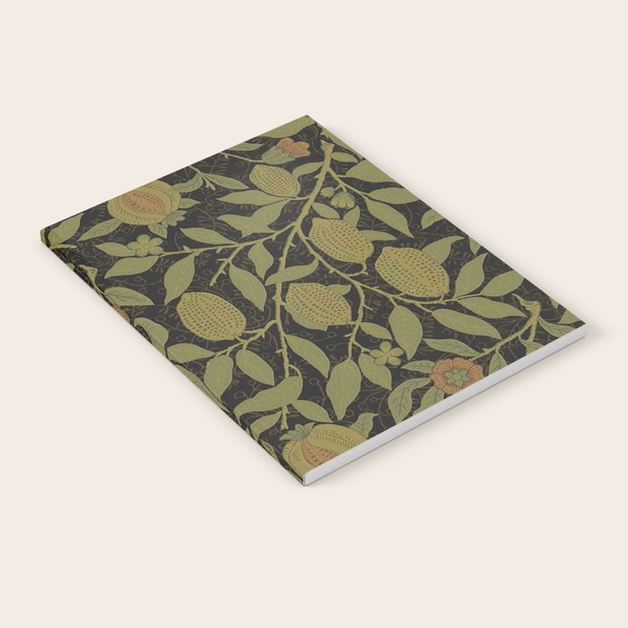 William Morris Vintage Fruit Golden Black Claret Pattern Notebook Gallery Image 2