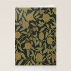 William Morris Vintage Fruit Golden Black Claret Pattern Stationery Card Gallery Image 2