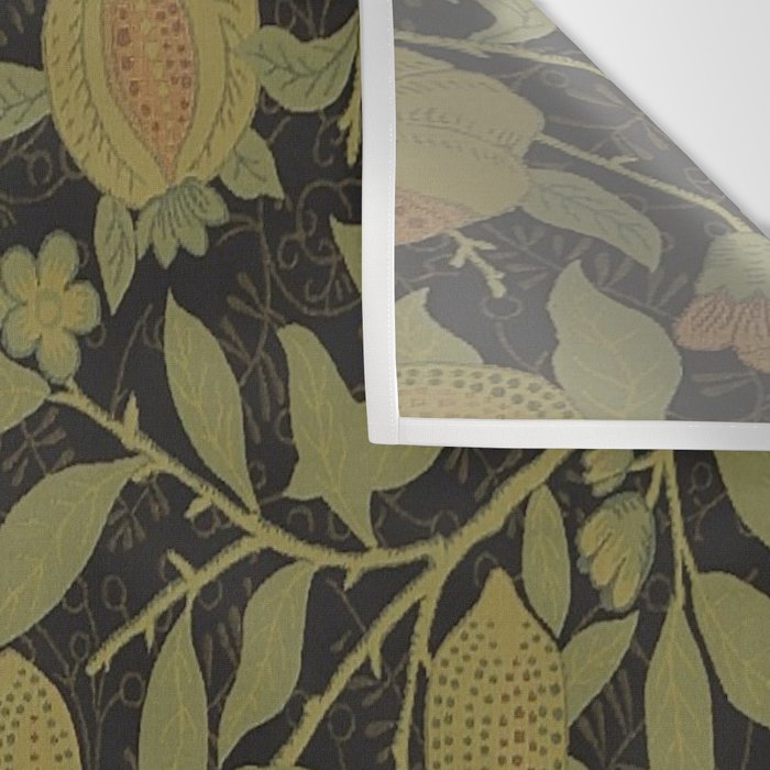 William Morris Vintage Fruit Golden Black Claret Pattern Wall Tapestry Gallery Image 3