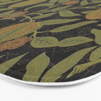 William Morris Vintage Fruit Golden Black Claret Pattern Bath Mat Gallery Image 3