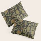 William Morris Vintage Fruit Golden Black Claret Pattern Pillow Sham Gallery Image 3