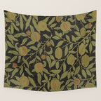 William Morris Vintage Fruit Golden Black Claret Pattern Wall Tapestry Gallery Image 4