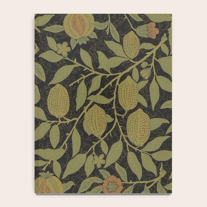 William Morris Vintage Fruit Golden Black Claret Pattern Notebook Gallery Image 4