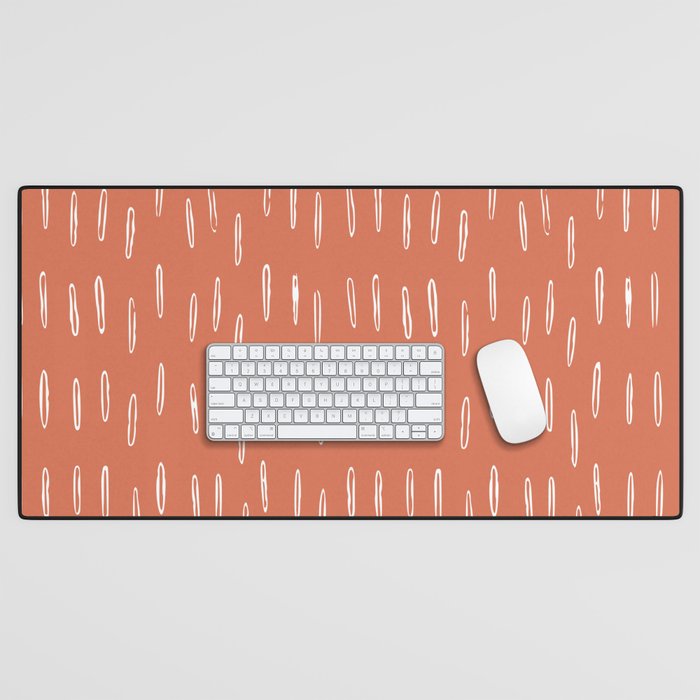 Boho, Raindrops Pattern in Terracotta Desk Mat Gallery Image 1