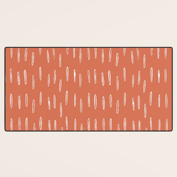 Boho, Raindrops Pattern in Terracotta Desk Mat Gallery Image 3