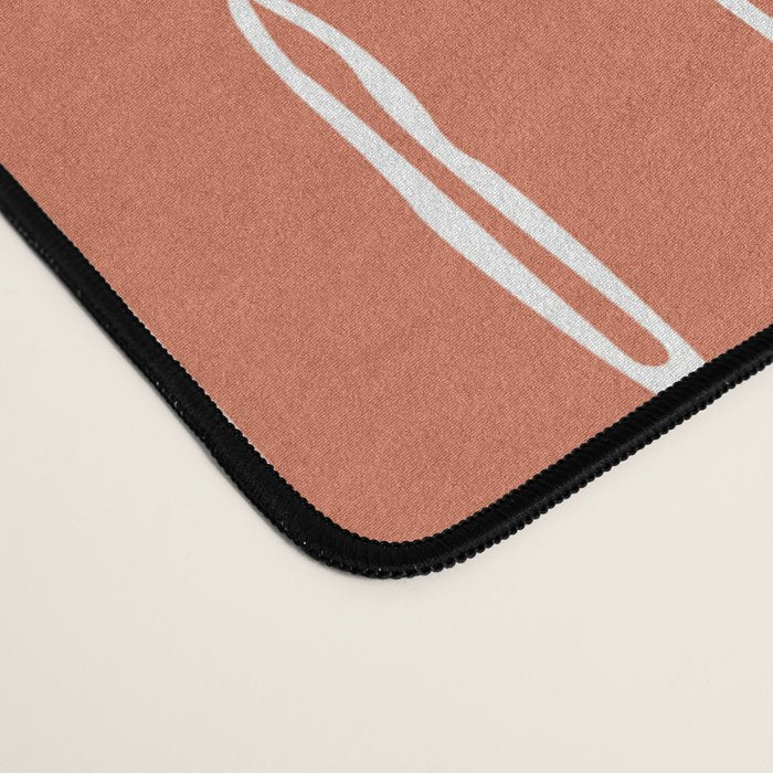 Boho, Raindrops Pattern in Terracotta Desk Mat Gallery Image 4