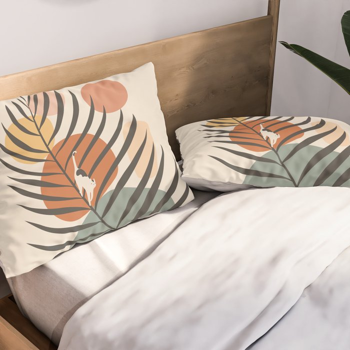 Cat and Plant 32 Pillow Sham Gallery Image 2